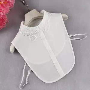 자수 펀칭 넥케이프 페이크 카라 블라우스 레이스셔츠 uJX9+7iPu