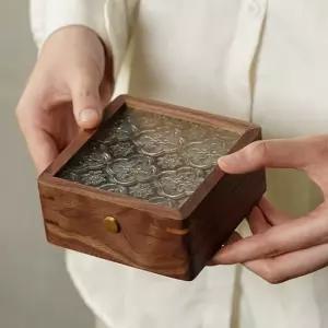 팔찌 다용도 가죽 서랍 염주 묵주 우드 박스 보관함 천주교