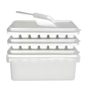 얼음보관통세트 비에스 아이스 트레이 컨테이너+스쿱 3p+큐브 세트