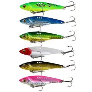 파시코노 블레이드 미끼 배스 낚시 미끼, 월리스 메탈 VIB 미끼용 블레이드 미끼, 6개 20g 가라앉는 지깅 스푼 하드 스윔 미끼 - 2.75인치