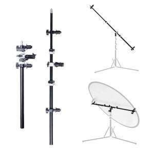 리플렉터 홀더 폴 텔레스코픽 크로스바 배경 지원 라이트 스탠드용 125cm 붐 암 플래시 스피드라이트 디퓨