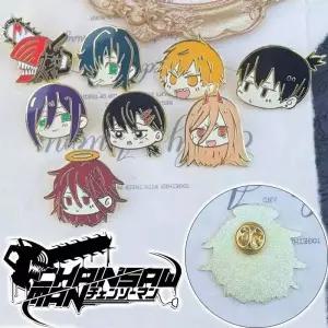 체인소맨 전기톱 남자 덴지 에나멜 브로치 애니메이션 모자 셔츠 라펠 핀 의류 배낭 배지 패션 주얼리