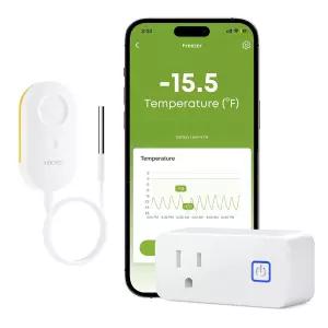 알람 기능이 있는 MCOREO WiFi 냉동고 온도계 원격 앱 알림 무선 냉장고 온도 센서 이메일 2년 무료 데이터