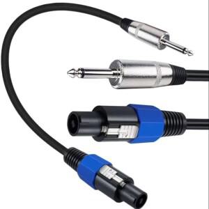 스피커 케이블 스피콘 남성 커넥터 - 6.35mm 1/4 TS 잭 플러그 0.5m 3M 호환 10m 15m