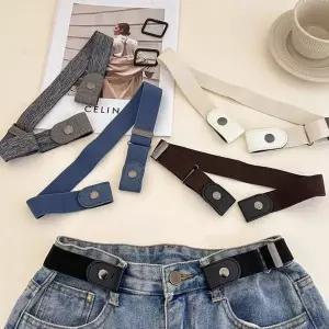 WL 예쁜벨트 패션벨트 노버클 장식 밴드 고무줄허리띠