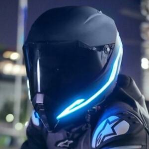 [호환품]바이크 오토바이 헬멧 라이트 라이딩 신호 EL 스트립 깜박이는 내구성 키트 바 DIY LED 반사판 냉