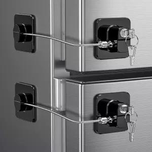 냉장고 도어 잠금장치 2팩 주방 냉동고용 보호 캐비닛 및 서랍 에어 오븐 에어프라이어 옷장 창문