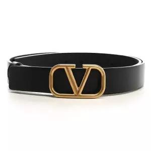 브이 로고 금장 벨트 블랙 3Y2T0Q90ECU 0NO