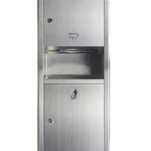 스테인레스 핸드타올 디스펜서 휴지통 매립형 빌트인 브러시 포함 디자인 깔끔한 욕실 인테리어