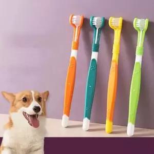 [무료배송] 강아지 3면 칫솔 3개입 고양이 반려동물 구강청결
