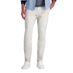 해거 남성 라이프 카키 슬림 핏 플랫 프론트 플렉스 팬츠