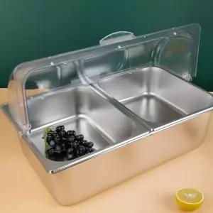 스텐밧드 업소용 반찬 뷔페 식당 돔 밧드 뚜껑 플립