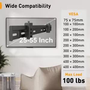 티비거치대 TV 스탠드 25-55인치 TV용 40kg 벽걸이 드릴 슬림형 브라켓 VESA 400x400mm