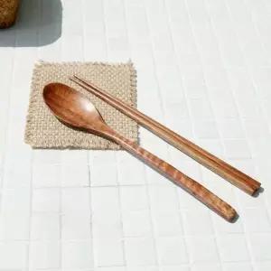 [하프클럽/알티피아]부드러운 아카시아 나무 원목 우드 수저세트