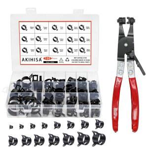 100Pcs 6-25mm 호스 클램프 스프링 밴드 클립 압력 (플라이어 키트 ) 실리콘 진공 워터 파이프 에어 튜브 호스밴드