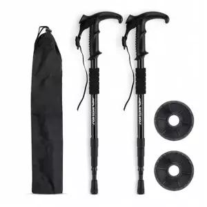 [화이트울프] 4단 접이식 초경량 등산스틱 두랄루민 노르딕워킹 지팡이