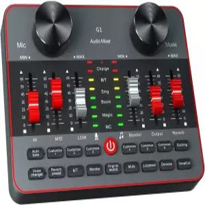라이브 스트리밍용 G1 오디오 믹서 키트 사운드 카드 인터페이스 DJ 카드/보드 콘덴서 마이크 틱톡 게임