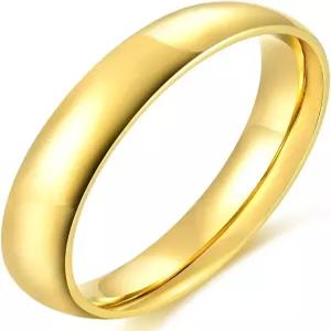 다이아몬드 윈드 4mm 스테인리스 스틸 링 플레인 돔 하이 폴리싱 웨딩 밴드 컴포트 핏 사이즈 4-12
