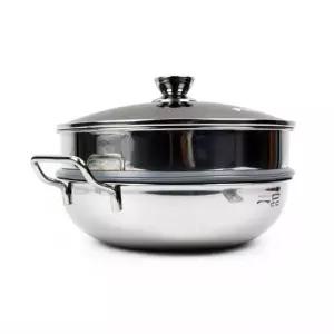 [RIZPICK]찜냄비 만두 찜기 가스렌지 스텐 2단 28cm 업소용솥