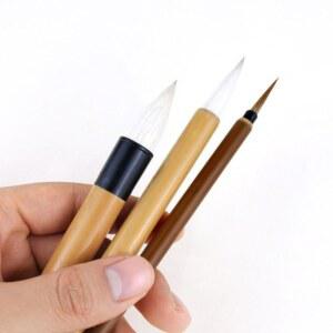 Yulart Traditional Korean Folk Art Minhwa Painting Brush Set, Korean Calligraphy and Oriental Painting Brushes (3 Types Set) 율아트 전문가용 민화붓 3종세트