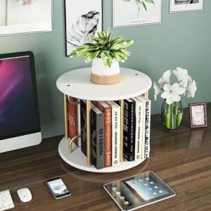 돌아가는 책장 책상용 소형 회전 책꽂이 1단
