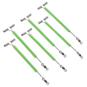 스테인리스 스틸 낚시, 롤링 스위블 T자형 밸런스 3방향 암 커넥터 드롭 리더를 갖춘 와이어 리더 트레이스 야광 튜브 낚시 장비 50개 유인