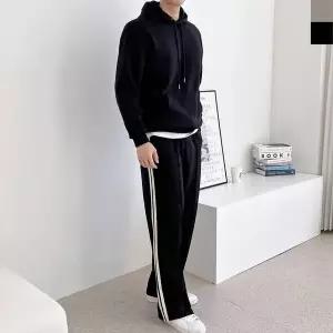 [RIZPICK]TBZ GBB H760M-H192M 남자 커플 오버핏 후드티 테잎 라인 트랙 팬츠 세트