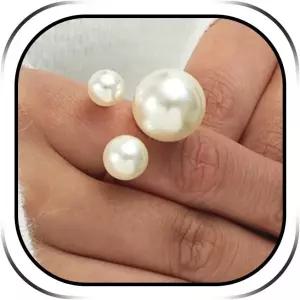 여성 스태킹용 Dcfywl731 진주 반지 조절 가능한 오픈 골드 핑거 링 트렌디한 주얼리 선물