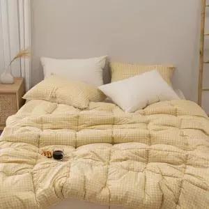 간절기이불세트 쿠키체크 피치 이불패드세트 Q 옐로우 먼지없는 침구