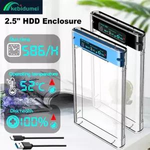 USB 3.1 외장 HDD 케이스 5Gbps 2.5인치 투명 하드 디스크 드라이브 인클로저 SATA SSD 스토리지 노트북