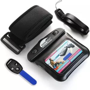 수영용 방수 키 파우치 - 자동차 포브 머니용 홀더 케이스 MP3 플레이어 조절 가능한 암밴드 및 넥 랜야드