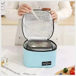 [에이치플러스몰]WL 휴대용 보온 보냉 도시락 가방 런치백 파우치