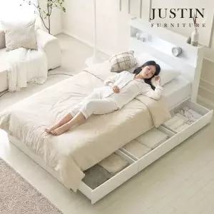 [저스틴퍼니처]레나 LED조명 멀티 수납 침대(SS)