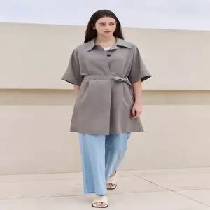 [더아이잗]루즈핏 히든 버튼 트렌치 코트 IP5AOTC011_CC