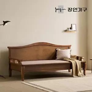 [장인가구]시노 황토볼 온열스프링 보료 원목 3인용 흙소파