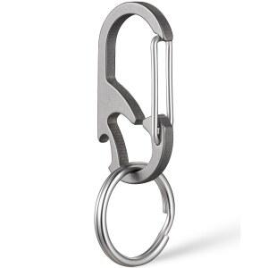 [미국배송] 티수르 티타늄 카라비너 열쇠고리 클립 분실 방지 홀더 자동 잠금 금속 게이트 클립 남성용 병따개