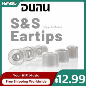 DUNU S&S(스테이지 or 스튜디오) 4.0mm-6mm 노즐 S/M/L/XL용 실리콘 이어팁 헤드폰 이어버드용 유니버셜
