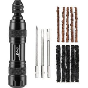 MTB 사이클링을 위한 ShapeX 자전거 튜브리스 타이어 수리 키트 - 리머, 플러그 툴, 밸브 코어, 베이컨 스트립 - 다이나플러그 대체품