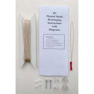 50피트 Tan 코드 RV 플리츠 쉐이드 레스트링 키트 - 레코드 - 블라인드 - 모터홈 - 낮 밤 (Tan = 코드 색상)
