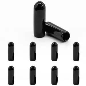 호르디온 100Pcs 1/8인치 고무 엔드 캡 3mm 나사산 보호대 블랙 볼트 나사 비닐 원형 튜브 커버 안전
