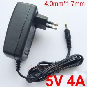전원 공급 장치 EU 플러그, AC 100V-240V 컨버터 어댑터, DC 5V 4A 4000mA, 4.0mm x 1.7mm, 5V4A, 1 개