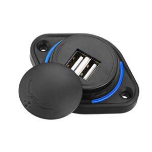 3.1A 12-24V 차량용 충전기 슬라이드 뚜껑 자동차 버스 보트 듀얼 USB 포트 전원 소켓 콘센트