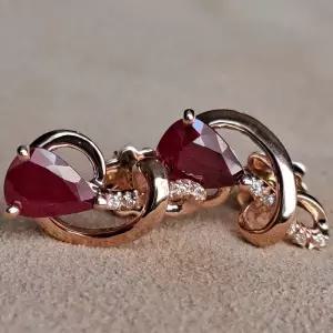 천연루비 귀걸이(14k 3.3g 다이아세팅 WBL-ST1285)