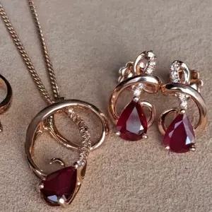 천연루비 귀걸이메달(14k 6g 다이아세팅 WBL-ST1285)