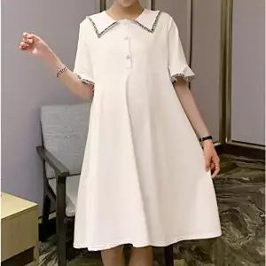 퍼프소매 포인트 세려된 느낌의 디자인 화이트 원피스 (HSJ-WFHE1S2)