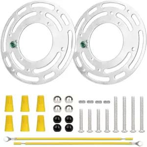 업그레이드 버전 - 2세트 4인치 직경 조명기구 장착 브래킷 헬룬시 유니버설 크로스바 플레이트 천장