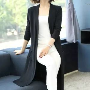 니트가디건 니트 긴팔 롱 니트가디건 패션스타일 간절기 아우터 여성