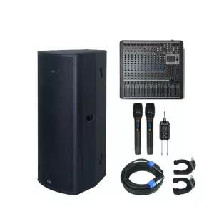 선거용음향장비 선거용 차량부착 음향장비 15인치 더블스피커 파워드믹서앰프 무선마이크 패키지 1