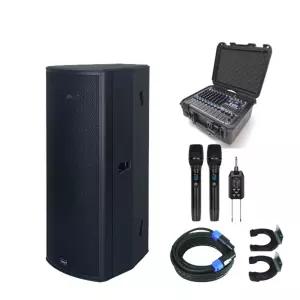 선거용음향장비 선거용 차량부착 음향장비 15인치 더블스피커 파워드믹서앰프 무선마이크 패키지 2