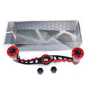 OVERTOYOU 낚시 릴 핸들 알루미늄 합금 파워 핸들 손잡이 그립 조립 부품 낚시 릴 핸들 베이트 캐스팅 릴 교체품, 레드